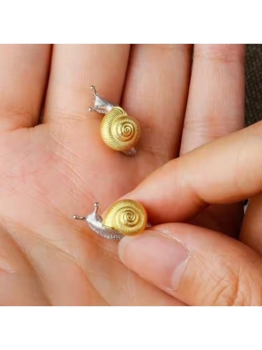 Petite Snail Gold Silver Earrings